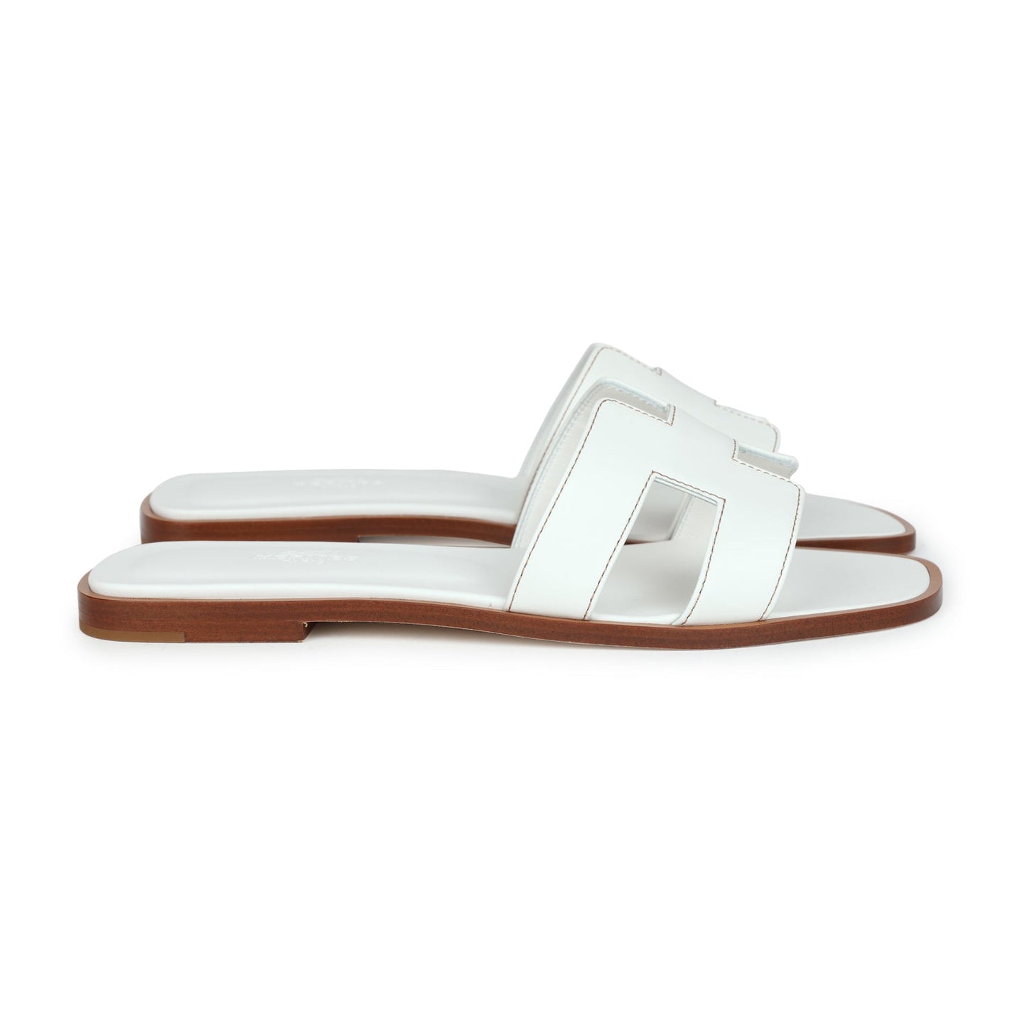 Hermes Oran Sandals White Box Calfskin 38 EU