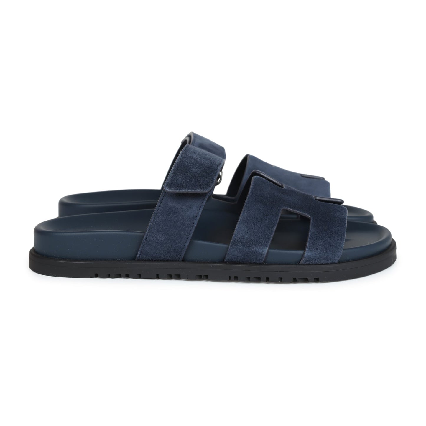 Hermes Chypre Techno Sandals Bleu Celeste Suede 38 EU Palladium Hardware