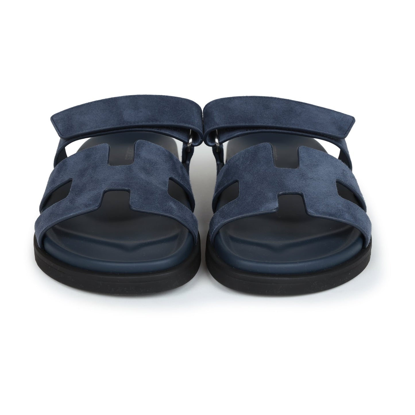 Hermes Chypre Techno Sandals Bleu Celeste Suede 38 EU Palladium Hardware