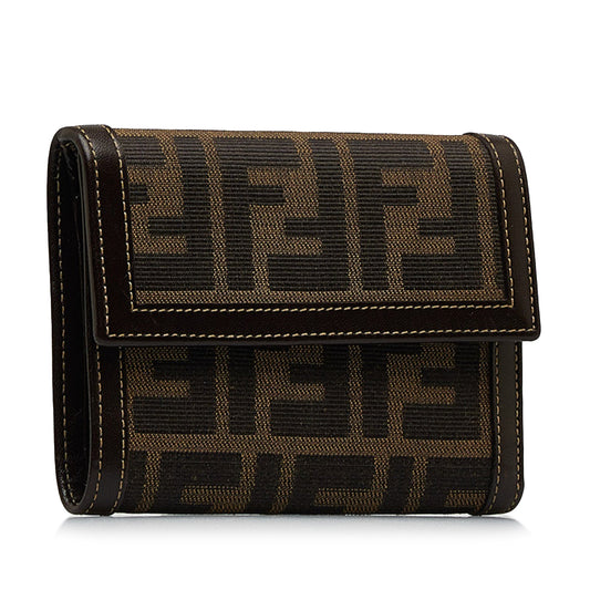 FENDI Zucca Canvas Small Wallet Small Wallets