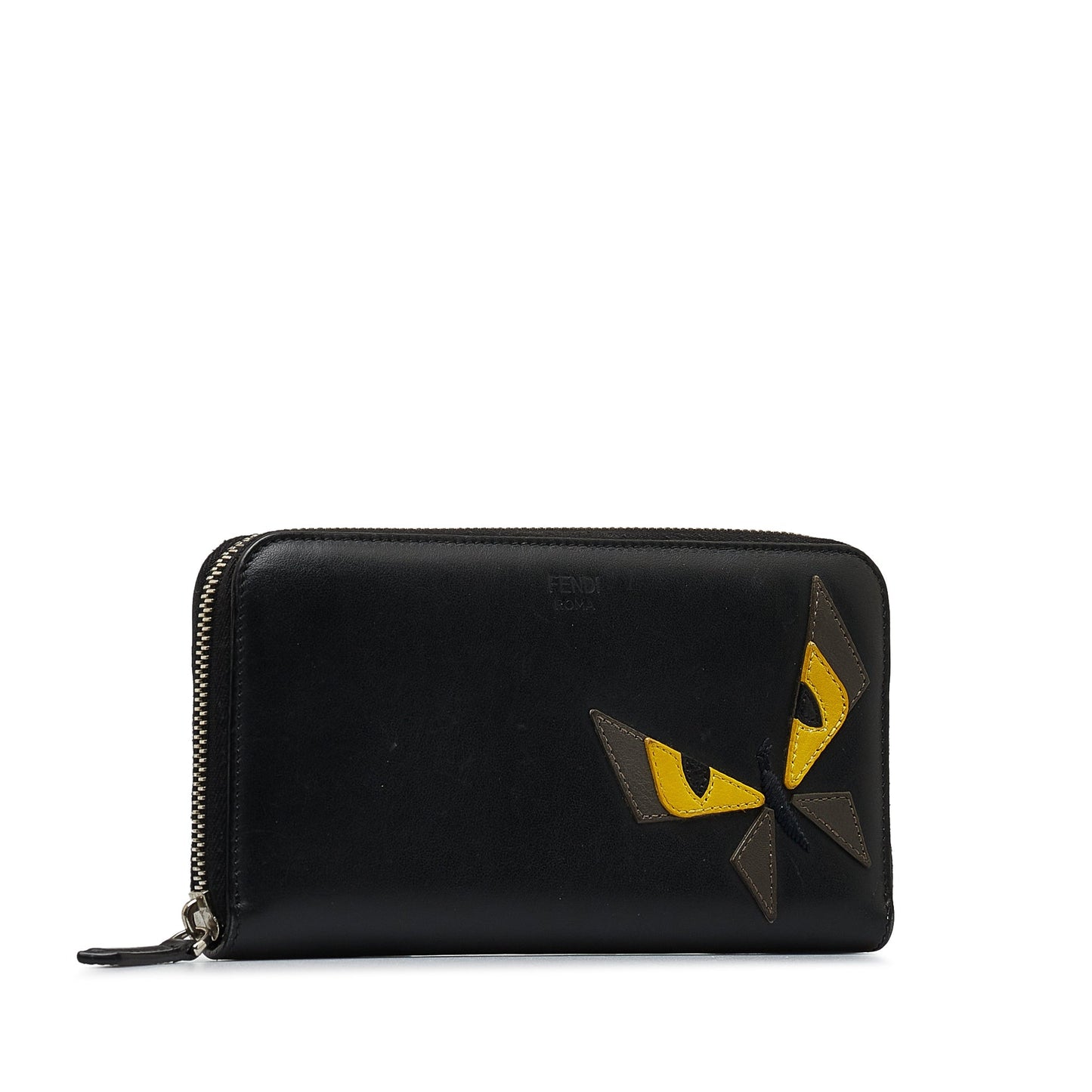 FENDI Monster Leather Zip Wallet Long Wallets