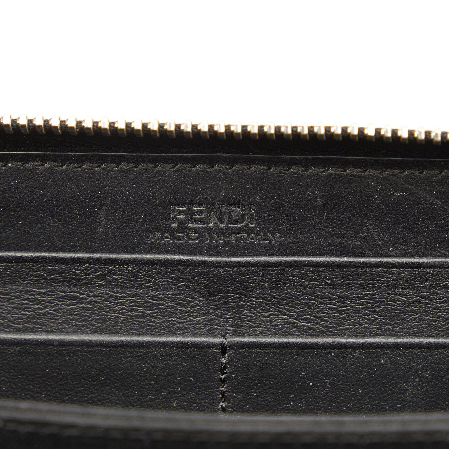 FENDI Monster Leather Zip Wallet Long Wallets