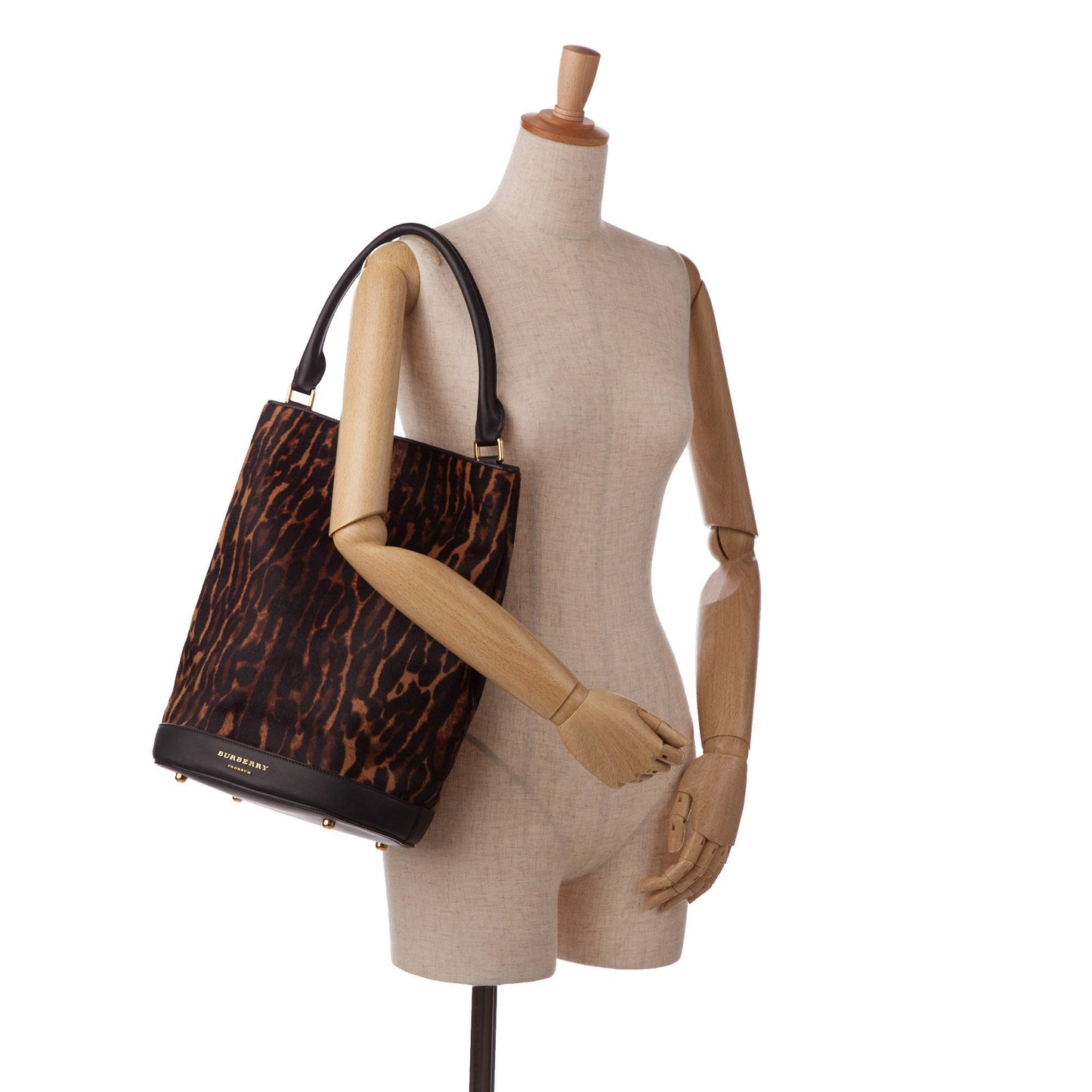 Brown Burberry Pony Hair Tote Bag