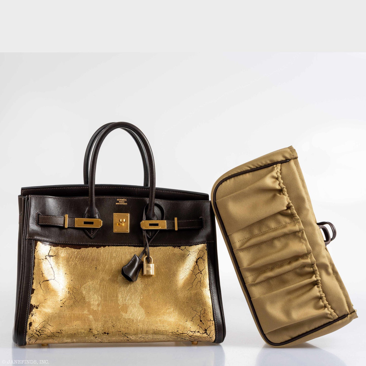 Hermès Birkin 35 "L'Amazone d'Or" Gold Leaf on Amazonia & Marron Fonce Box Leather Gold Hardware * JaneFinds Custom Shop