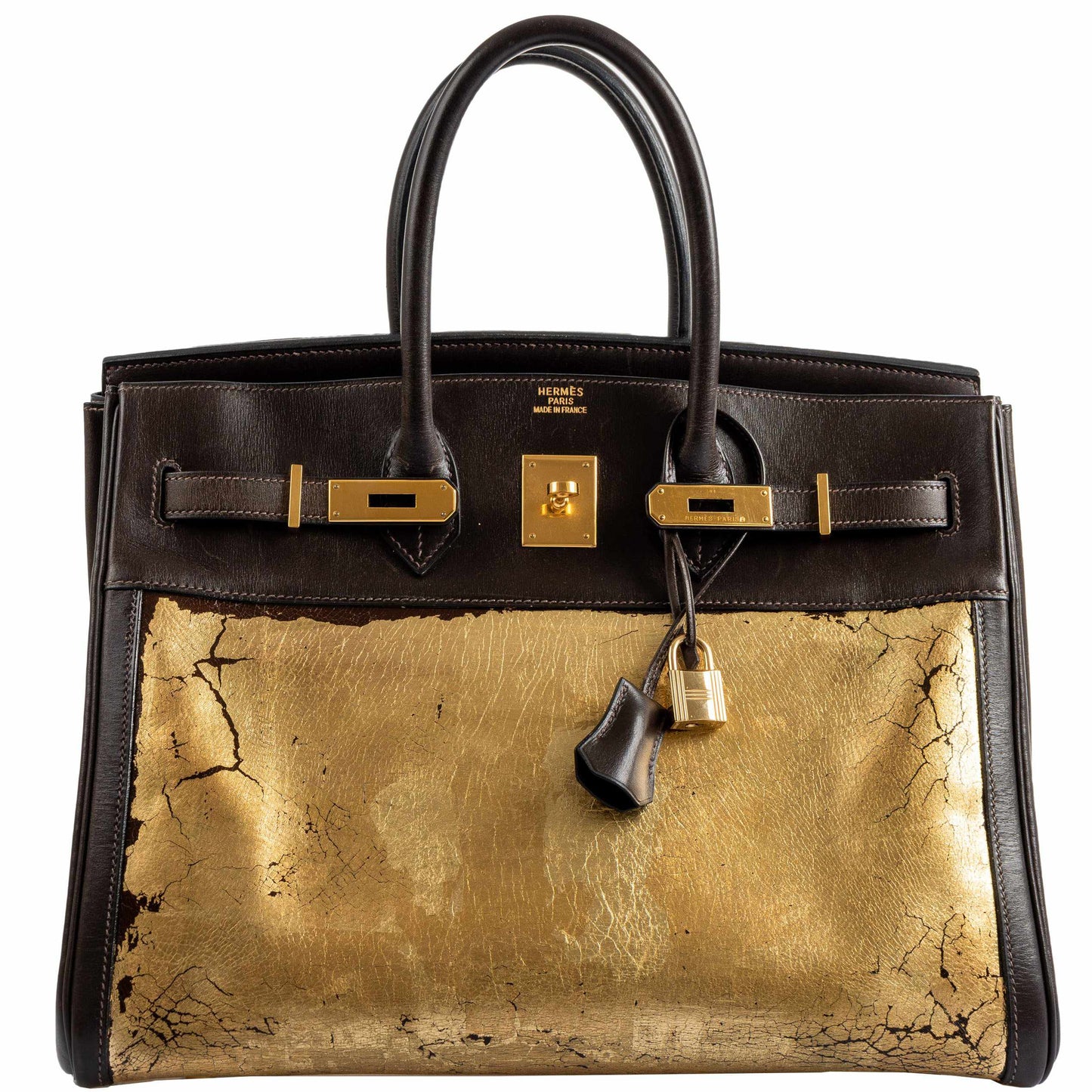 Hermès Birkin 35 "L'Amazone d'Or" Gold Leaf on Amazonia & Marron Fonce Box Leather Gold Hardware * JaneFinds Custom Shop