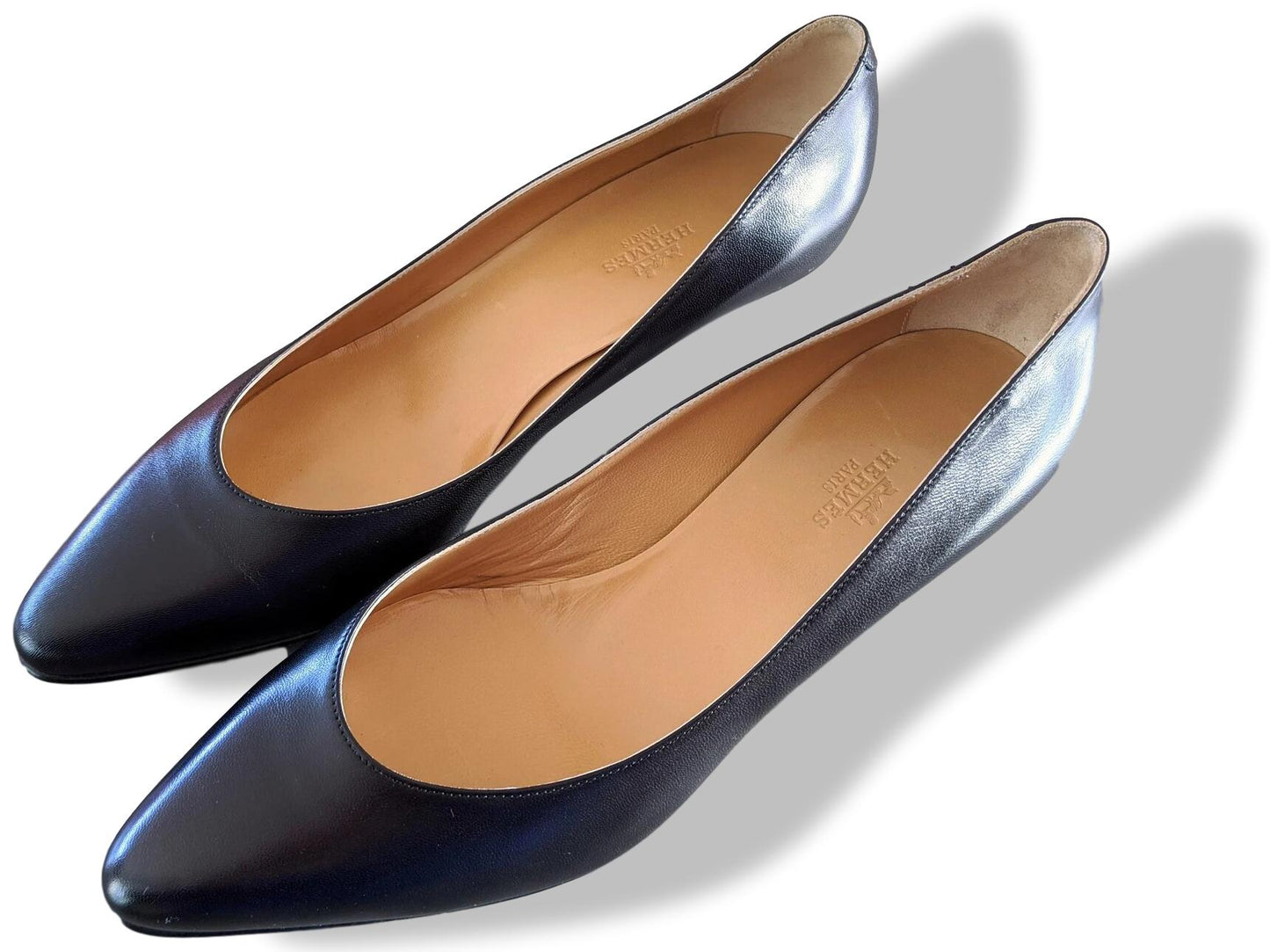 Hermes [SH11] Black Box FAUBOURG Pointed Toe Women Shoes Sz 40 BNIB!