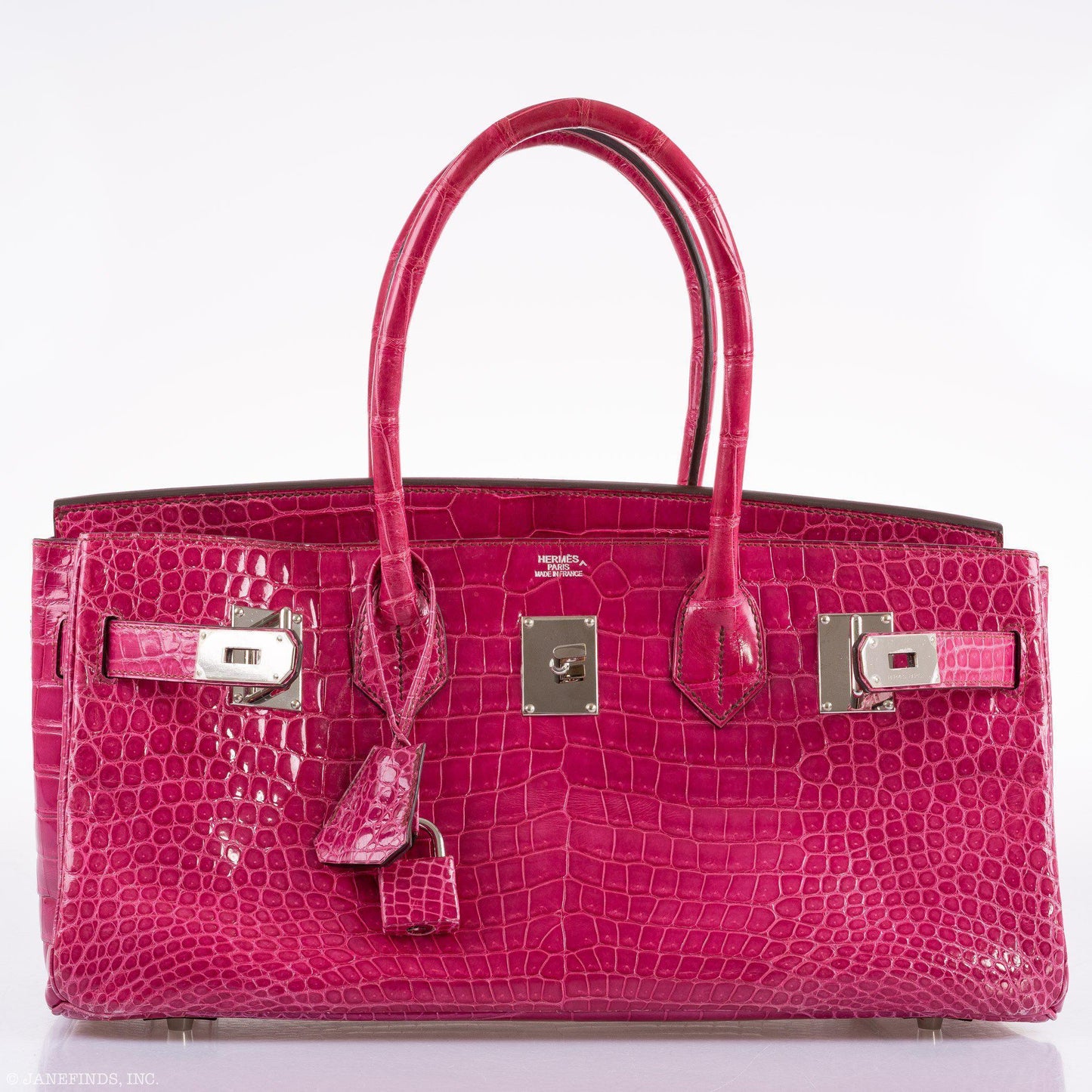 Hermès Shoulder Birkin 42 JPG Fuchsia Porosus Crocodile Palladium Hardware