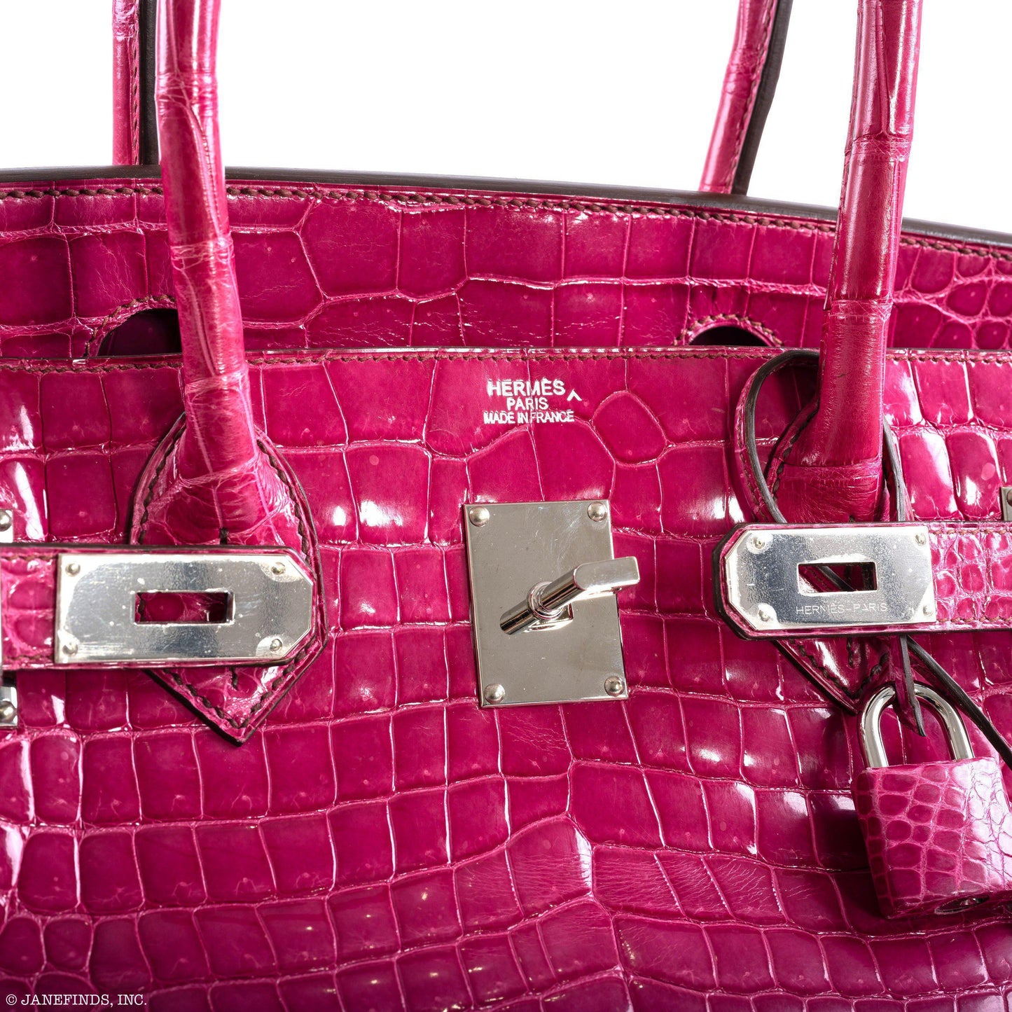 Hermès Shoulder Birkin 42 JPG Fuchsia Porosus Crocodile Palladium Hardware