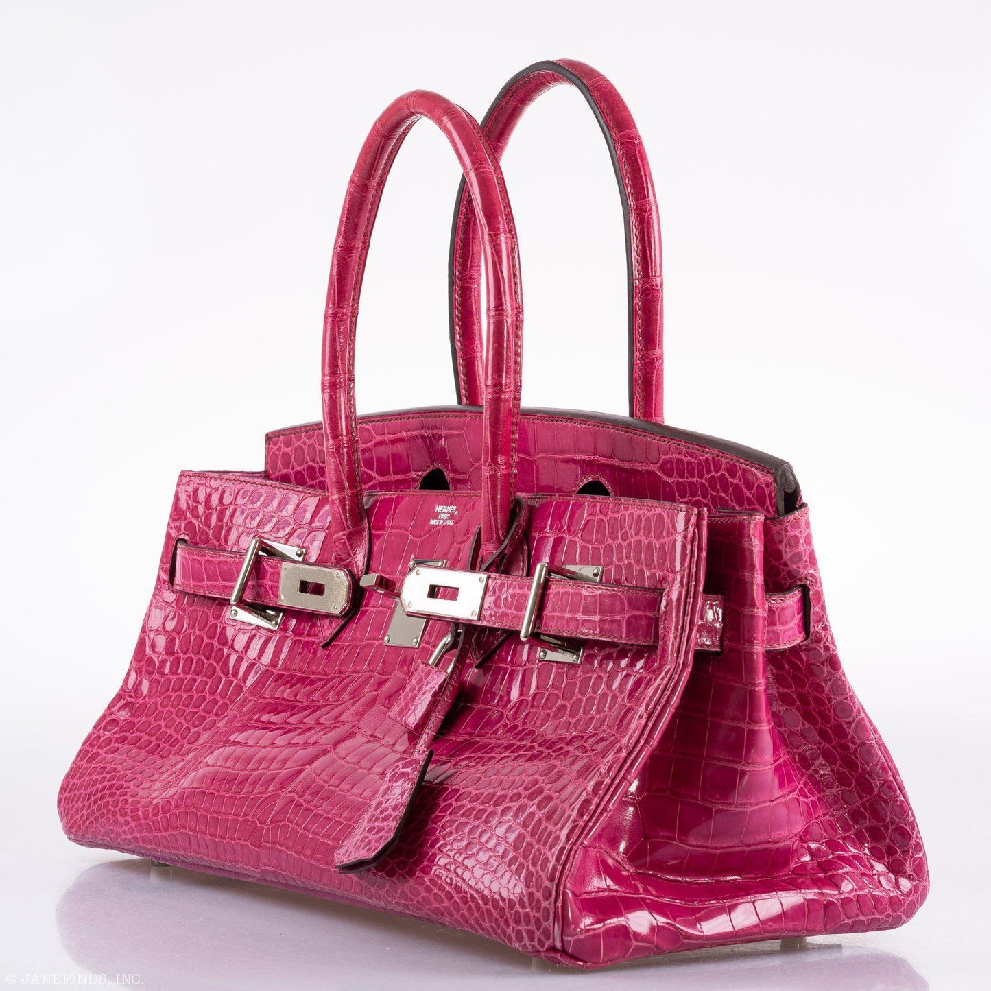 Hermès Shoulder Birkin 42 JPG Fuchsia Porosus Crocodile Palladium Hardware