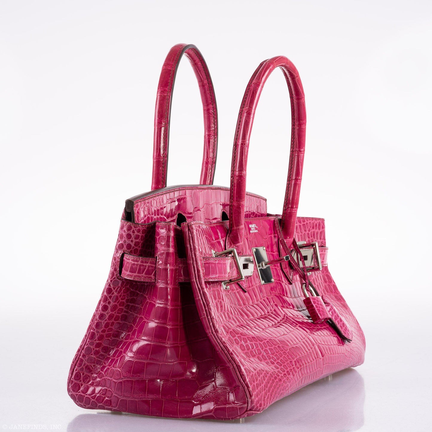 Hermès Shoulder Birkin 42 JPG Fuchsia Porosus Crocodile Palladium Hardware