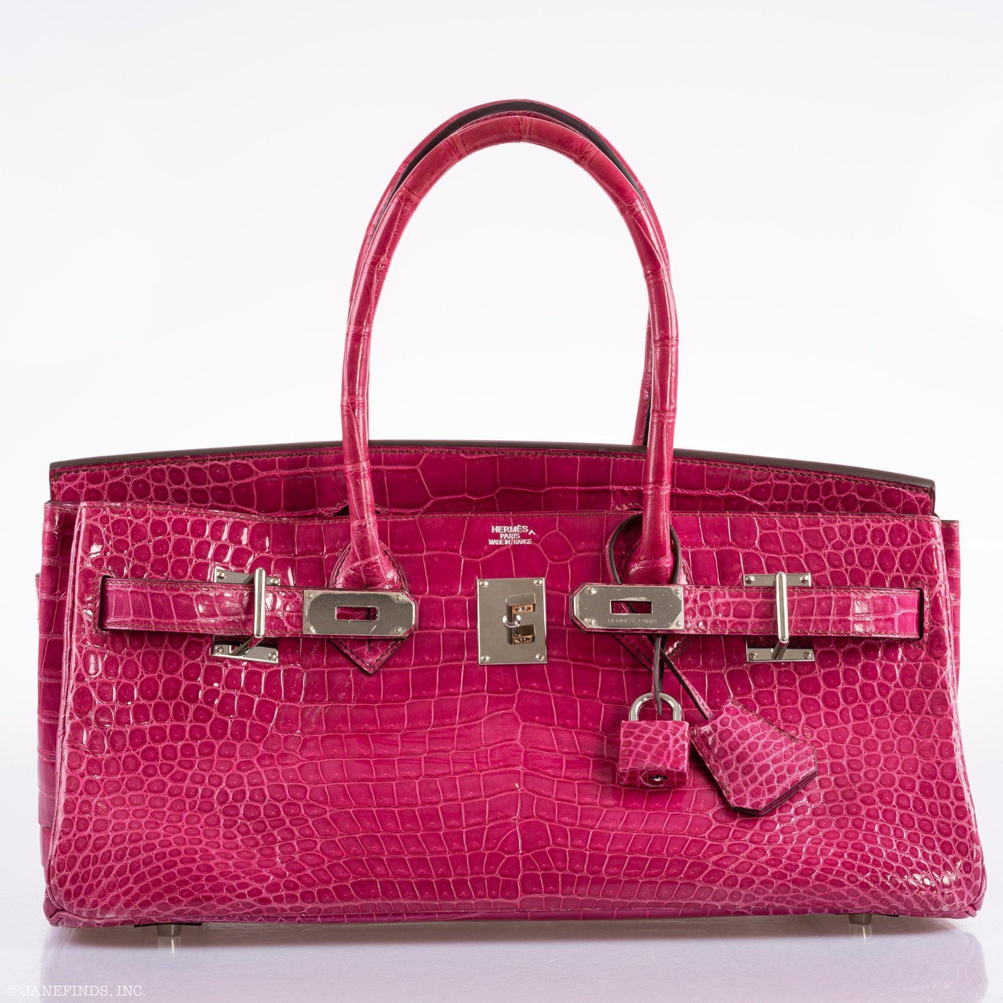 Hermès Shoulder Birkin 42 JPG Fuchsia Porosus Crocodile Palladium Hardware