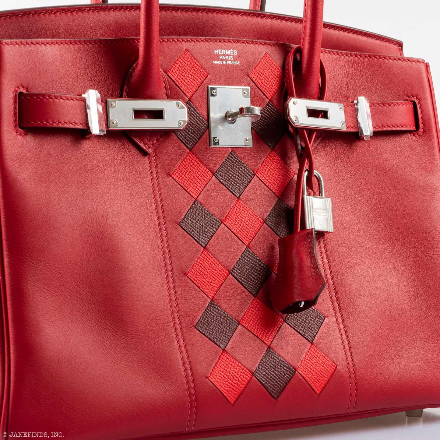 Hermès Tressage Birkin 30 Rouge de Coeur Swift, Rouge H & Piment Epsom Palladium Hardware - 2019, D