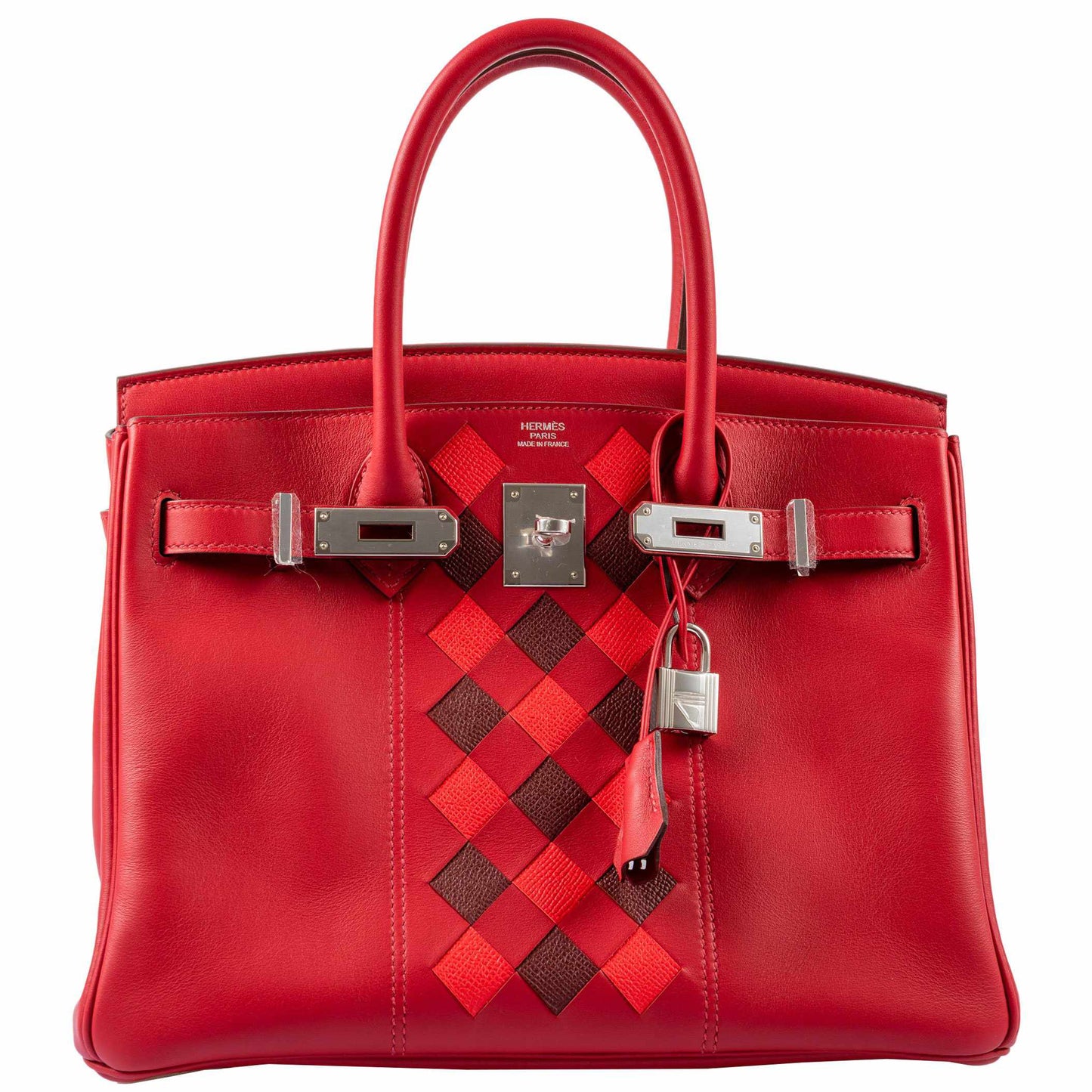 Hermès Tressage Birkin 30 Rouge de Coeur Swift, Rouge H & Piment Epsom Palladium Hardware - 2019, D