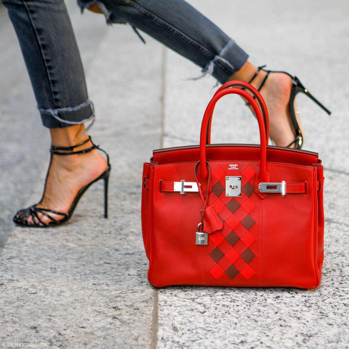 Hermès Tressage Birkin 30 Rouge de Coeur Swift, Rouge H & Piment Epsom Palladium Hardware - 2019, D