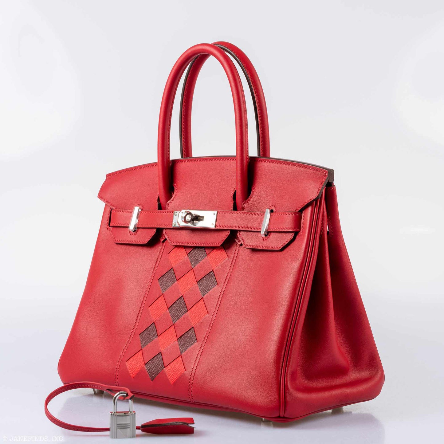 Hermès Tressage Birkin 30 Rouge de Coeur Swift, Rouge H & Piment Epsom Palladium Hardware - 2019, D