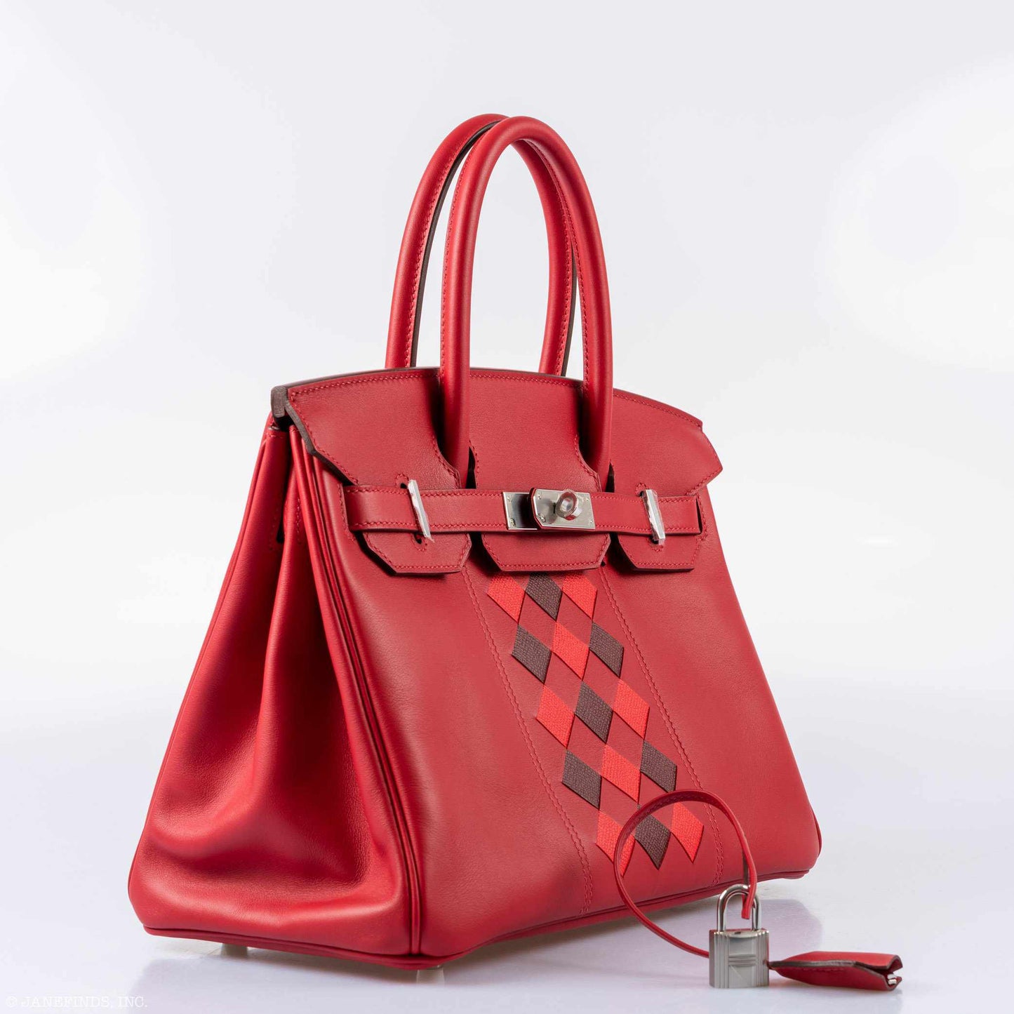 Hermès Tressage Birkin 30 Rouge de Coeur Swift, Rouge H & Piment Epsom Palladium Hardware - 2019, D