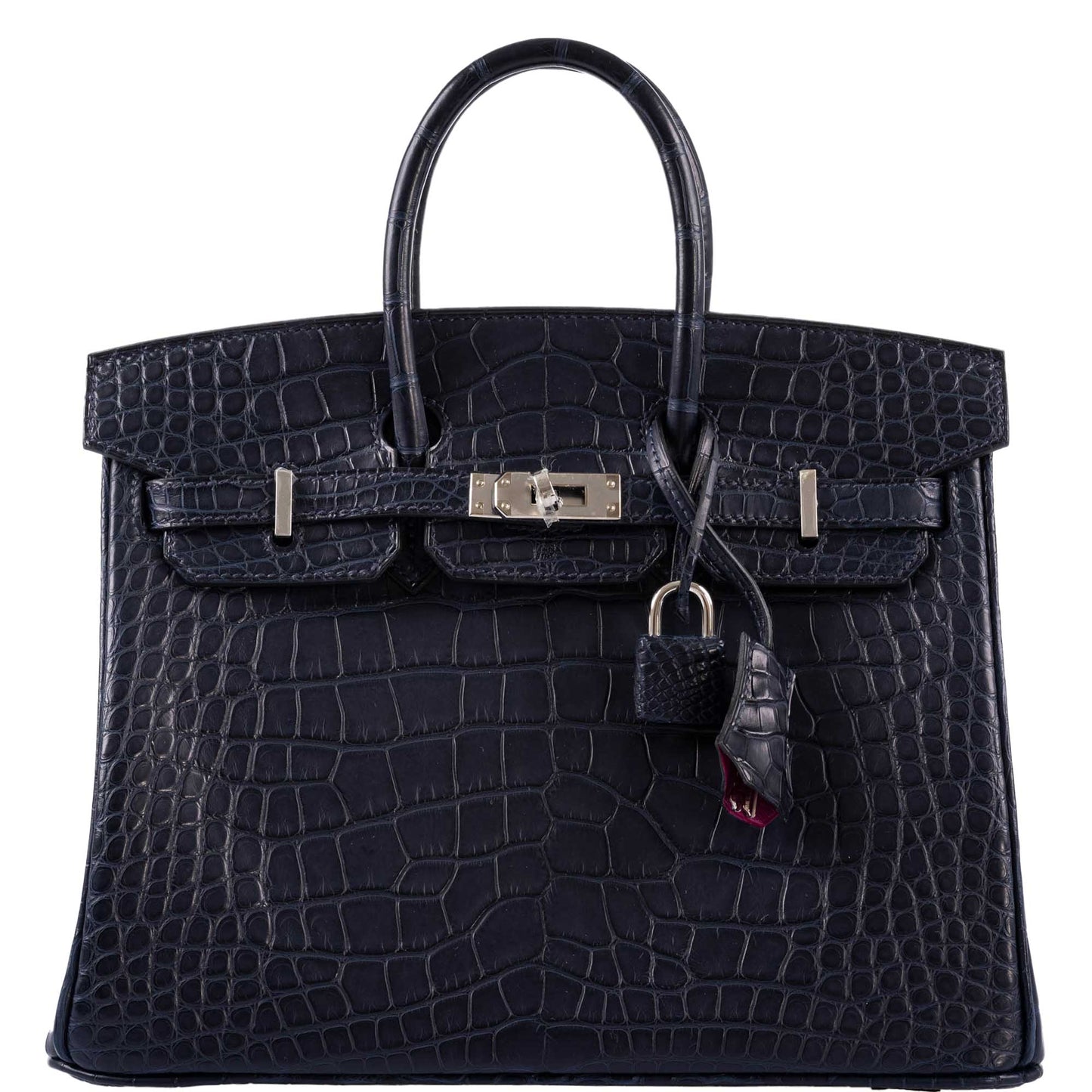 Hermès Verso Birkin 25 Blue Marine Matte Alligator & Rose Scheherazade with Palladium Hardware - 2019, D