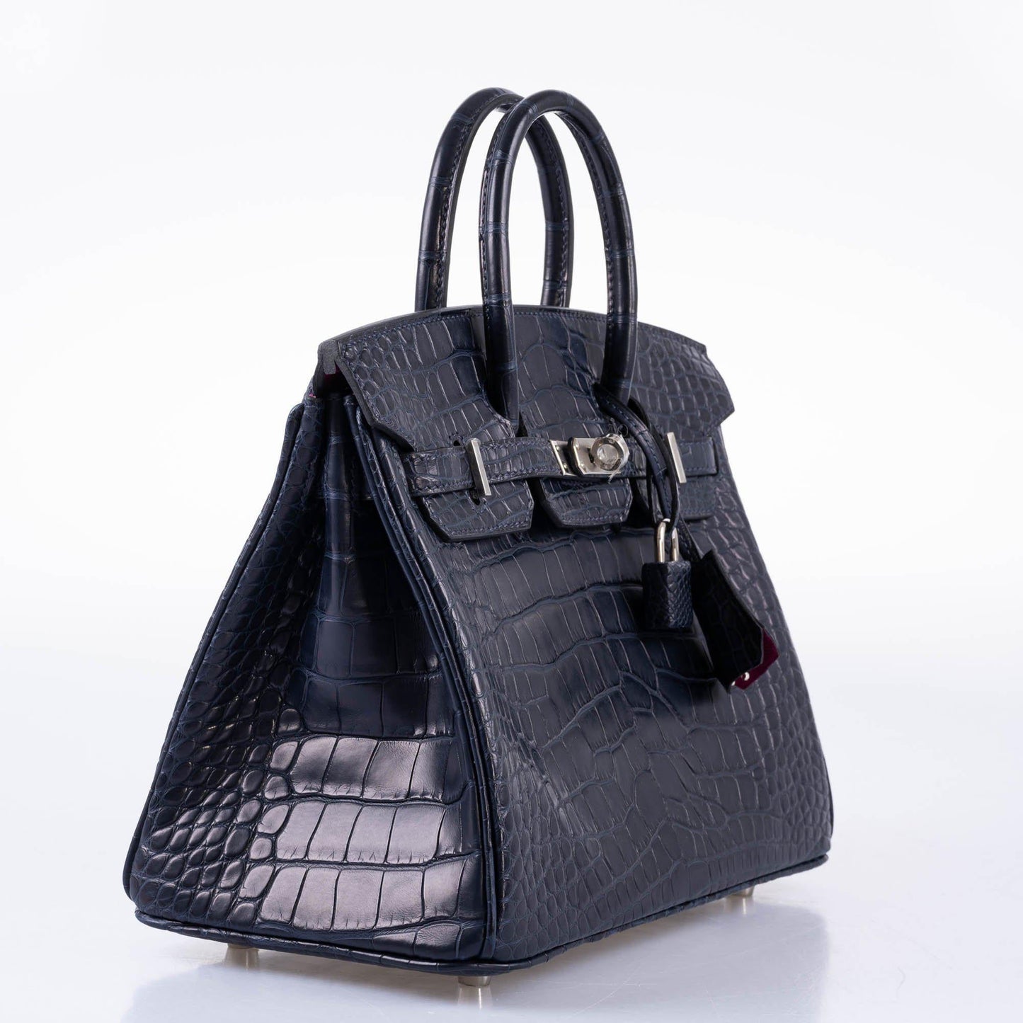 Hermès Verso Birkin 25 Blue Marine Matte Alligator & Rose Scheherazade with Palladium Hardware - 2019, D