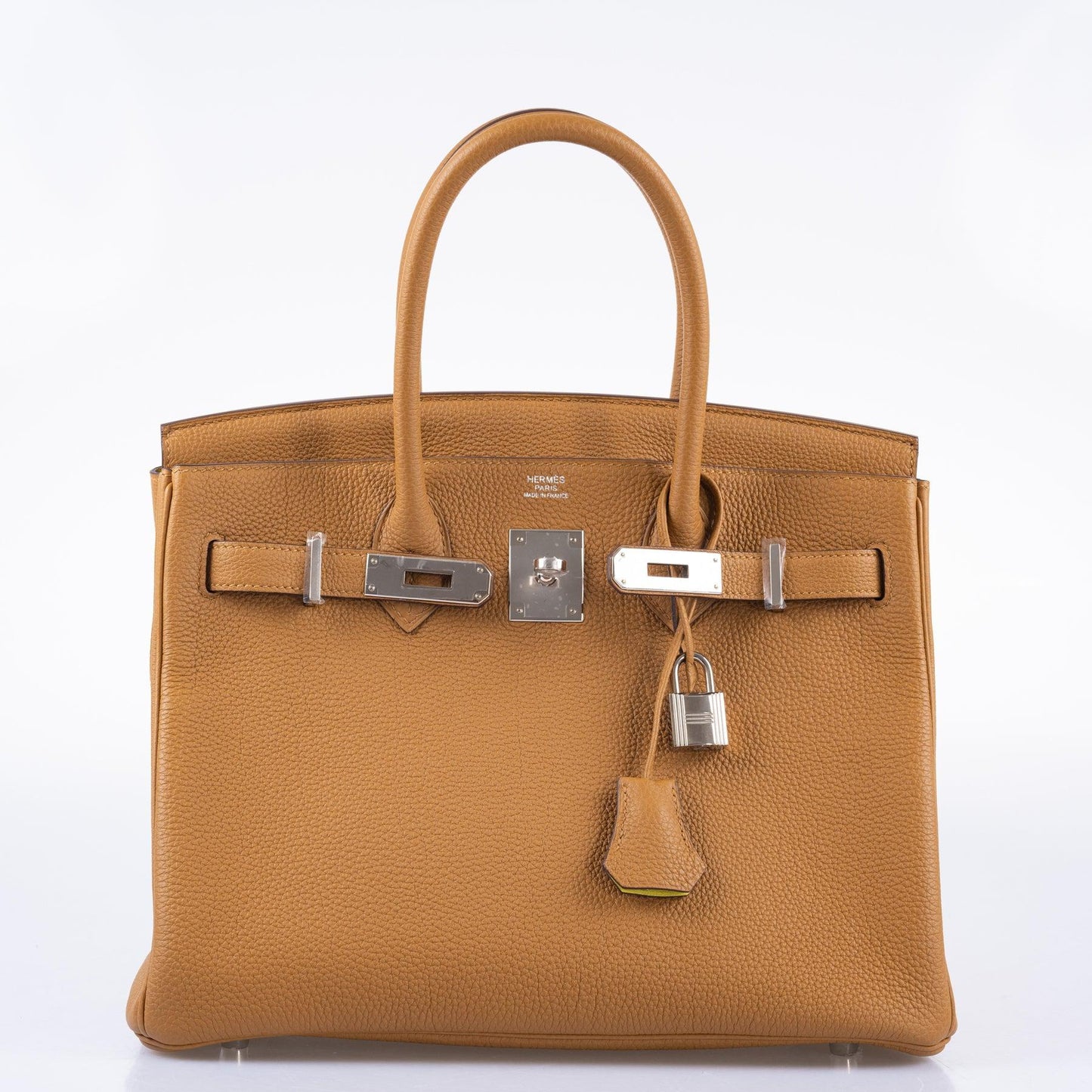 Hermès Verso Birkin 30 Caramel Togo and Lime Palladium Hardware