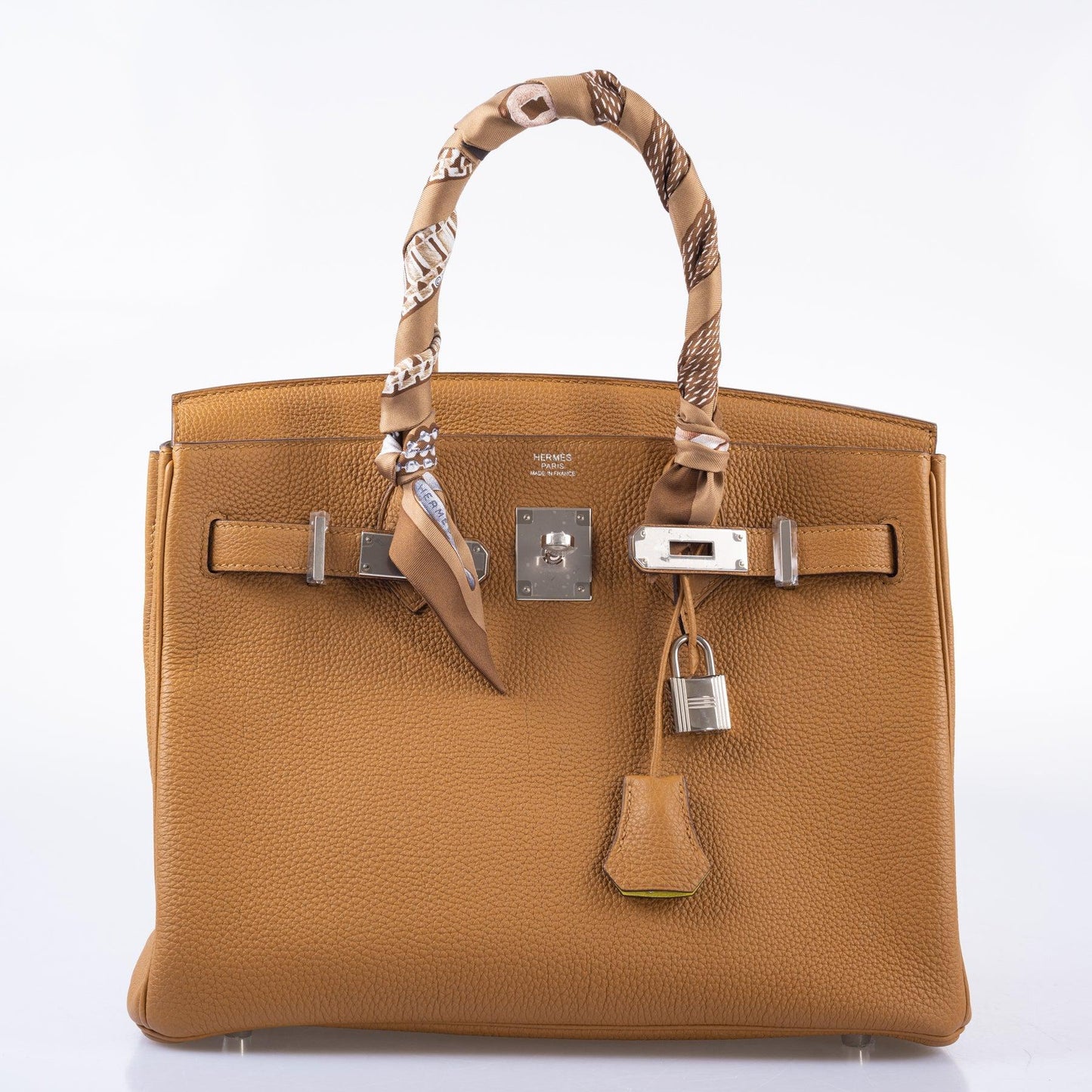 Hermès Verso Birkin 30 Caramel Togo and Lime Palladium Hardware