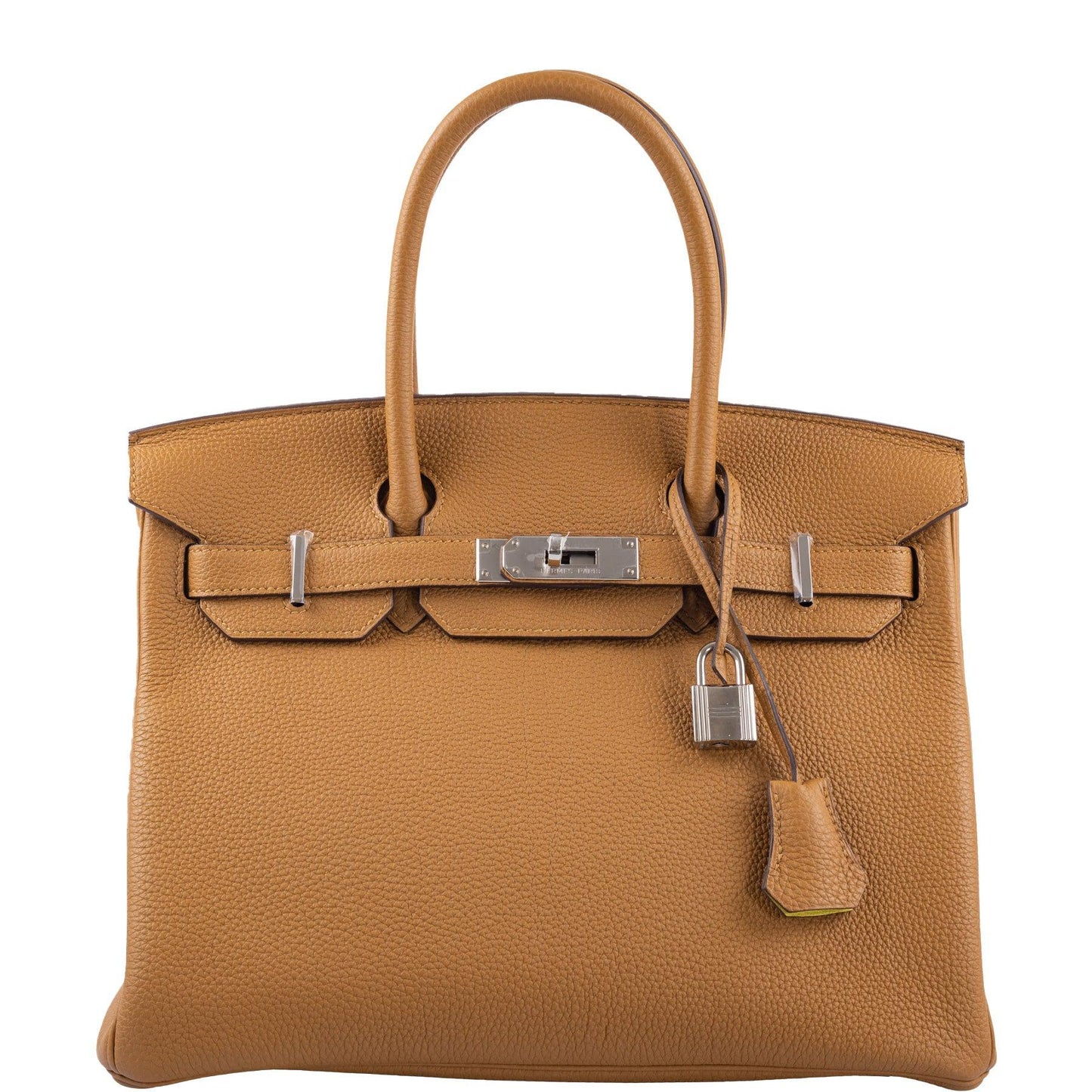 Hermès Verso Birkin 30 Caramel Togo and Lime Palladium Hardware