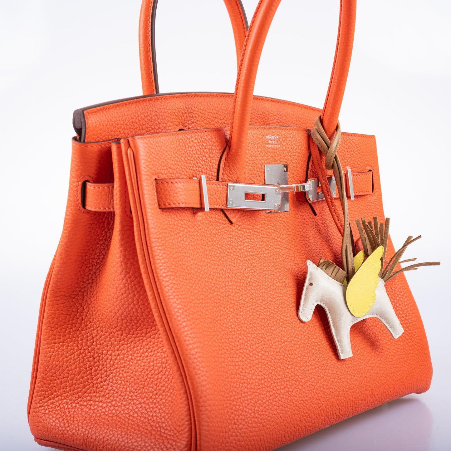 Hermès Verso Birkin 30 Orange Poppy Clemence & Blush Palladium Hardware