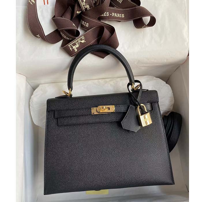 Hermes Women Kelly Sellier 32 Bag in Togo Leather with Gold Hardware-Black