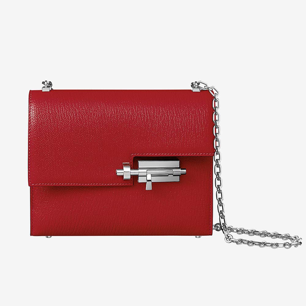 Hermes Women Verrou Chaine Mini Bag in Mysore Goatskin-Red