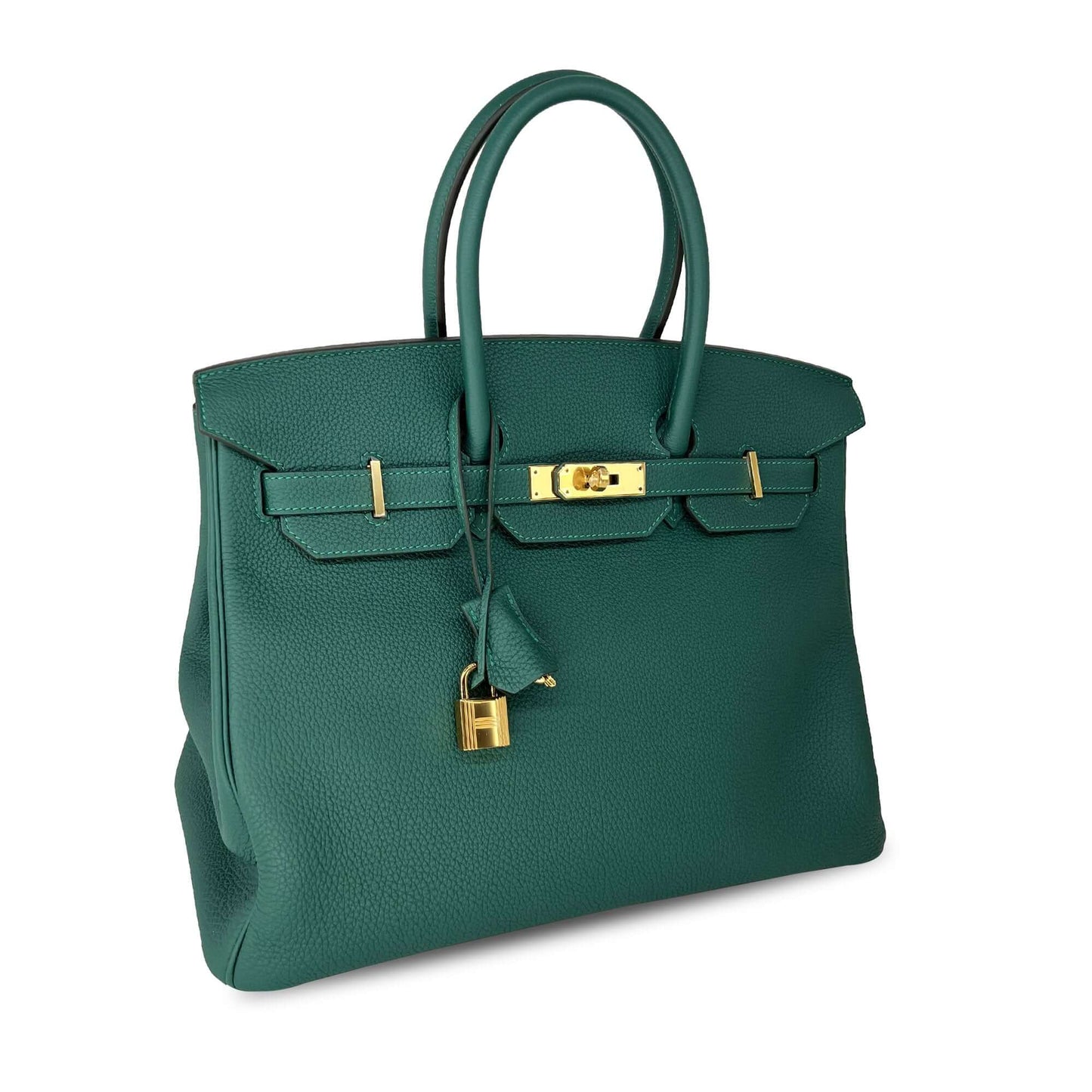 Pre Owned Hermes Birkin Malachite Togo Designer Bag B35 GHW