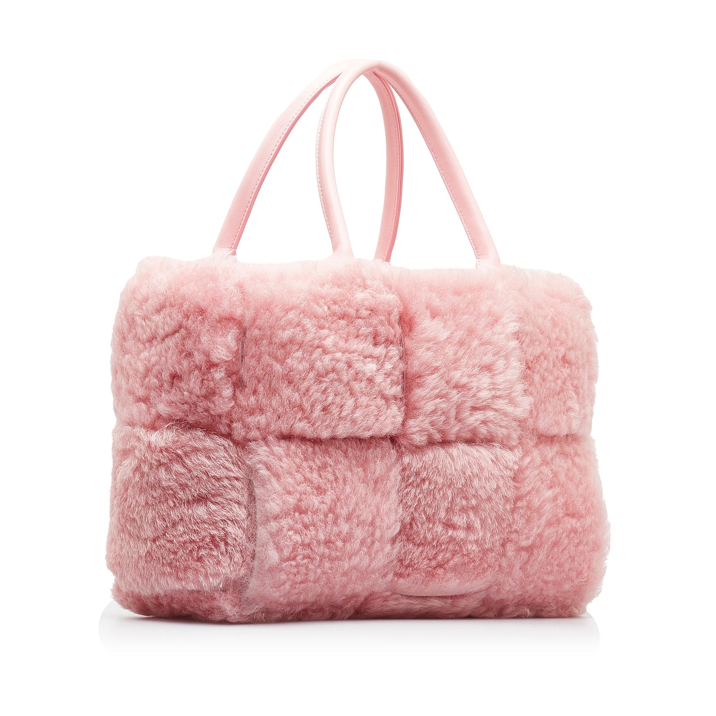 Pink Bottega Veneta Small Shearling Arco Tote