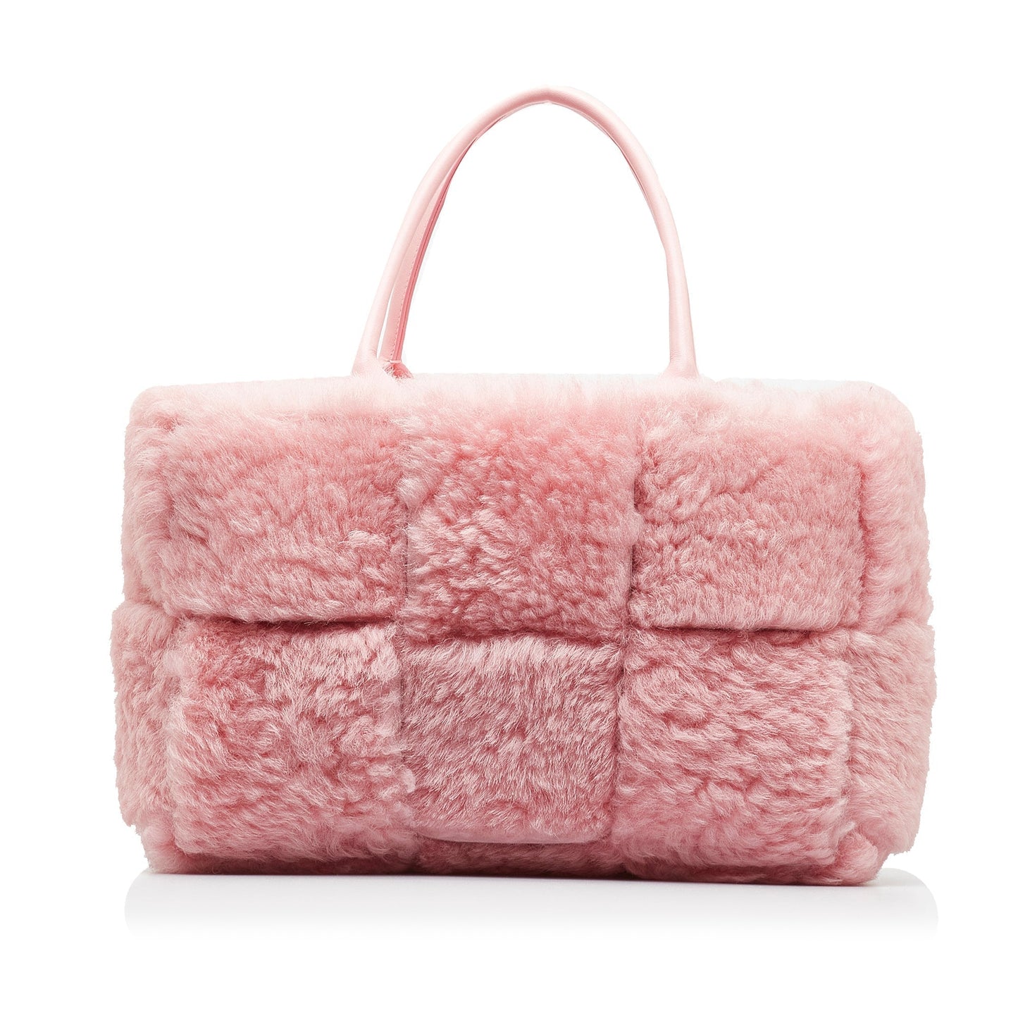 Pink Bottega Veneta Small Shearling Arco Tote