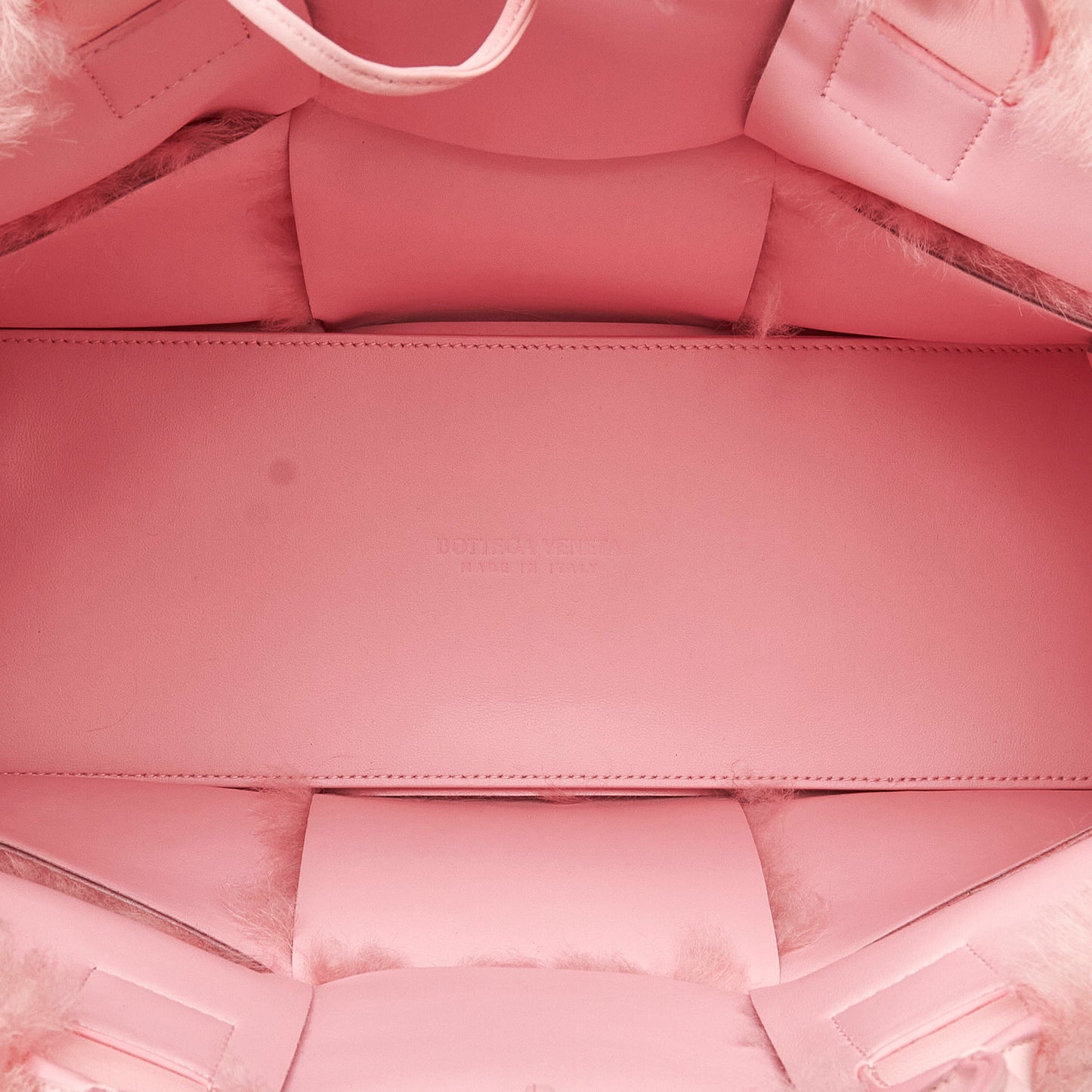 Pink Bottega Veneta Small Shearling Arco Tote