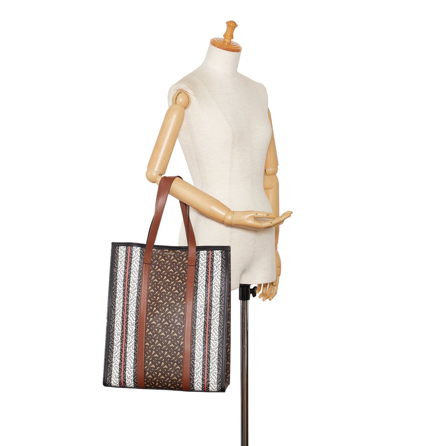 Brown BBR Monogram Stripe E Tote Bag