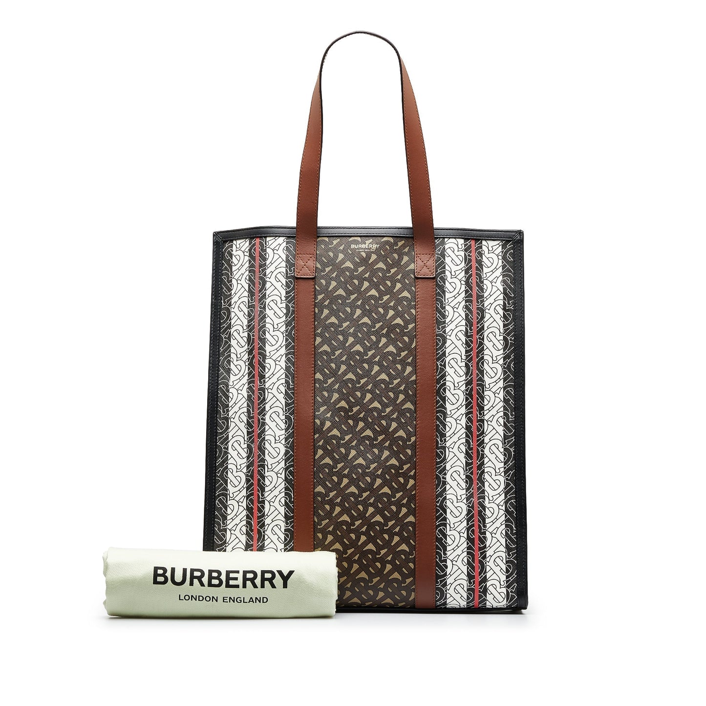 Brown Burberry Monogram Stripe E Tote Bag