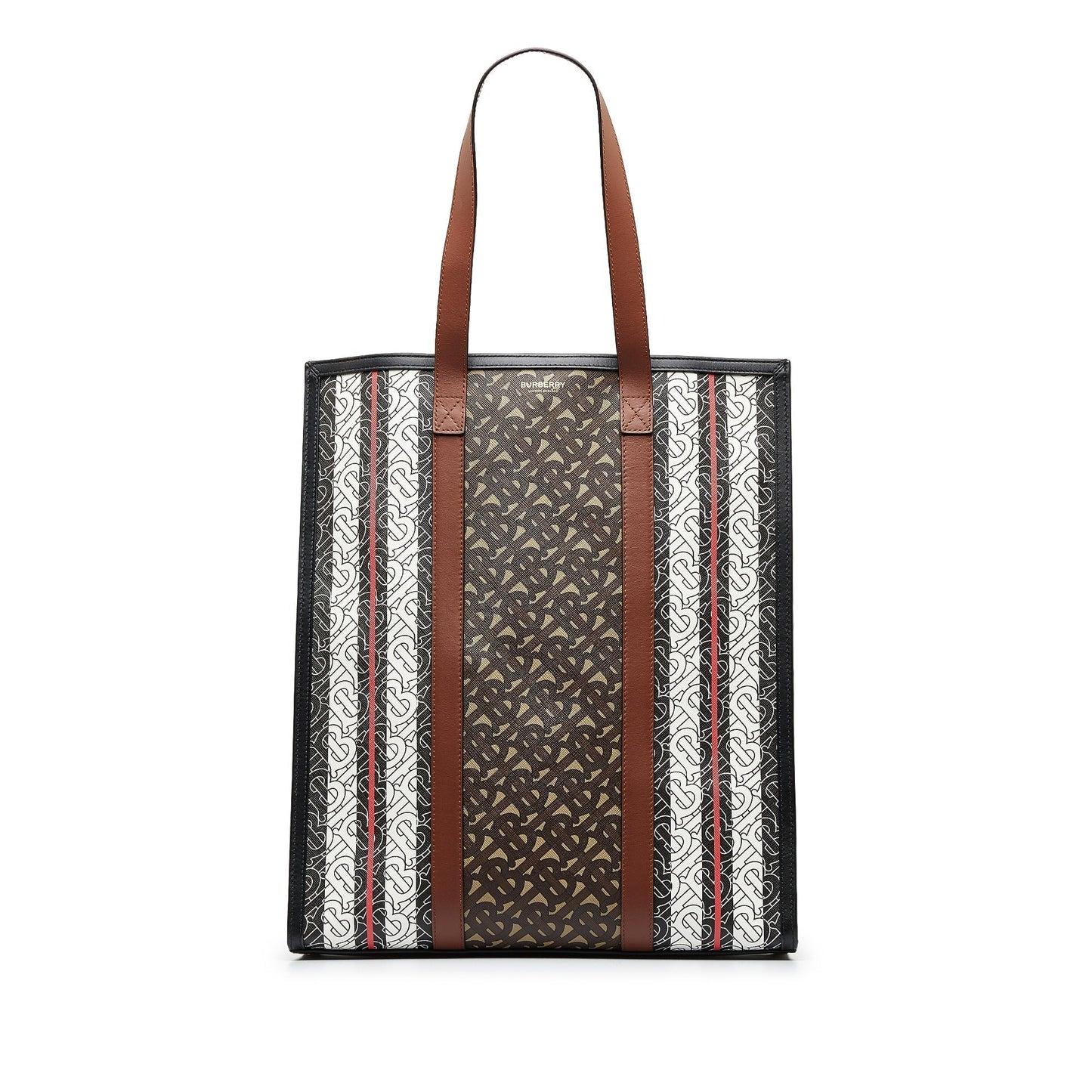 Brown BBR Monogram Stripe E Tote Bag