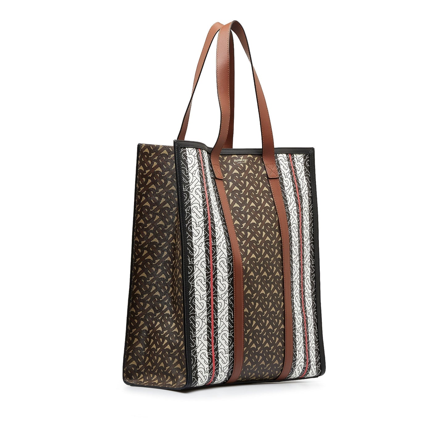 Brown Burberry Monogram Stripe E Tote Bag