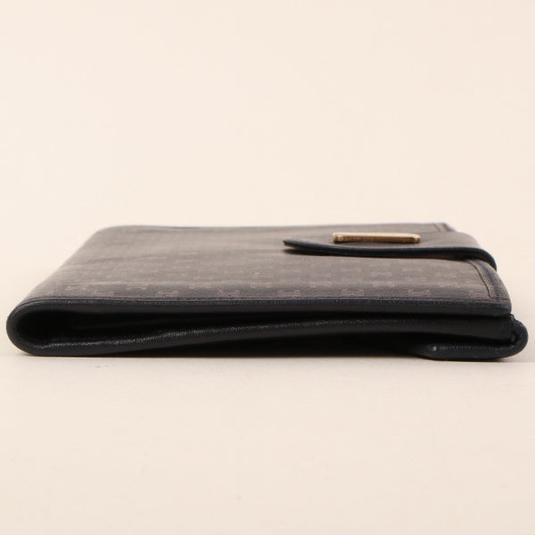 Celine Macadam Pattern Logo Plate Long Wallet Navy