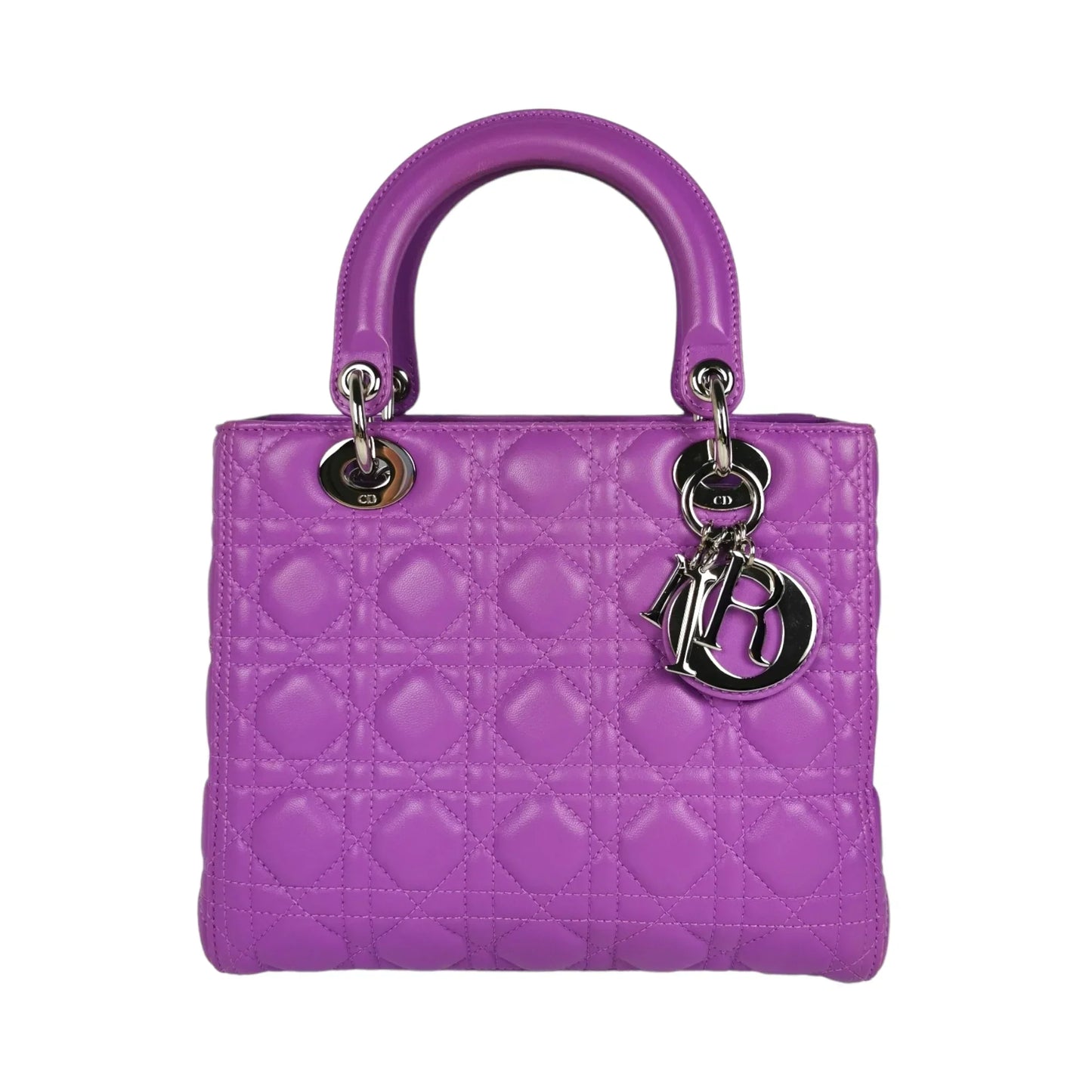 Dior Lady Dior Medium Purple Cannage Sillver