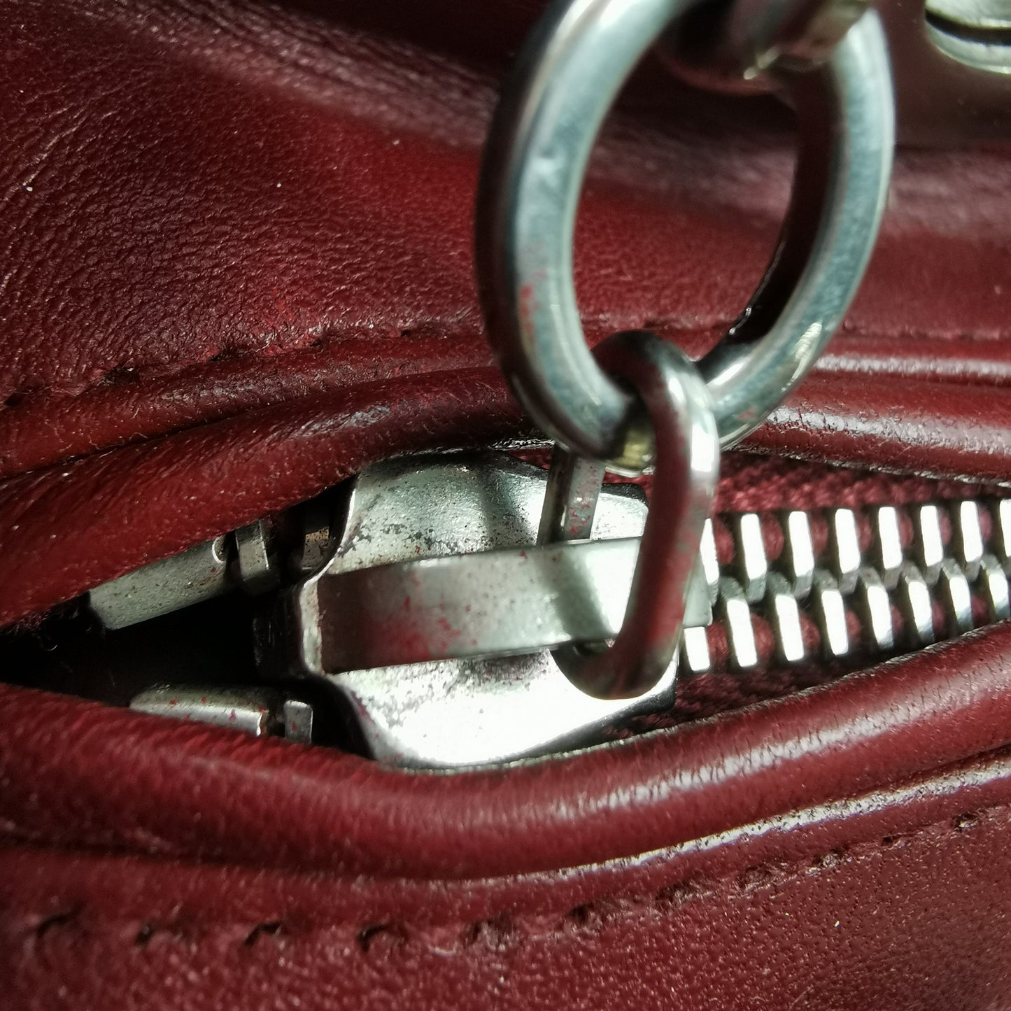 Dior Lady Dior Medium Burgundy Cannage Lambskin Silver