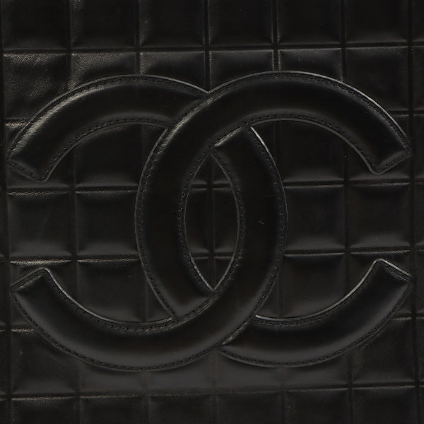 Chanel Around 2002 Made Cc Mark Stitch Chocolate Bar Tote Bag Black