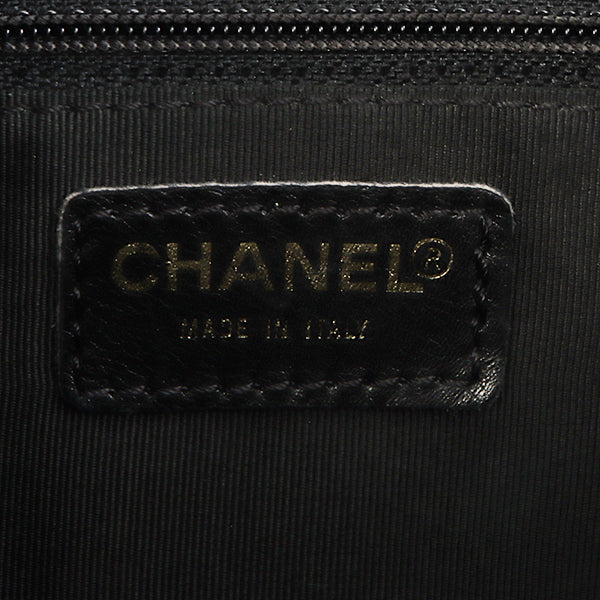 Chanel Around 2002 Made Cc Mark Stitch Chocolate Bar Tote Bag Black