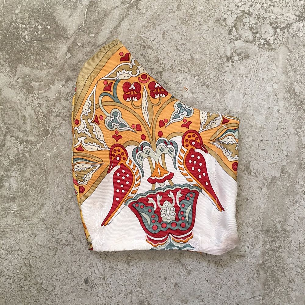 Hermes Vintage Handmade Ciels Byzantins Silk Scarf Face Mask