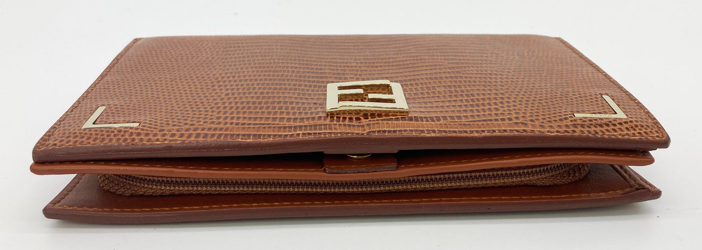 FENDI Tan Lizard Wallet