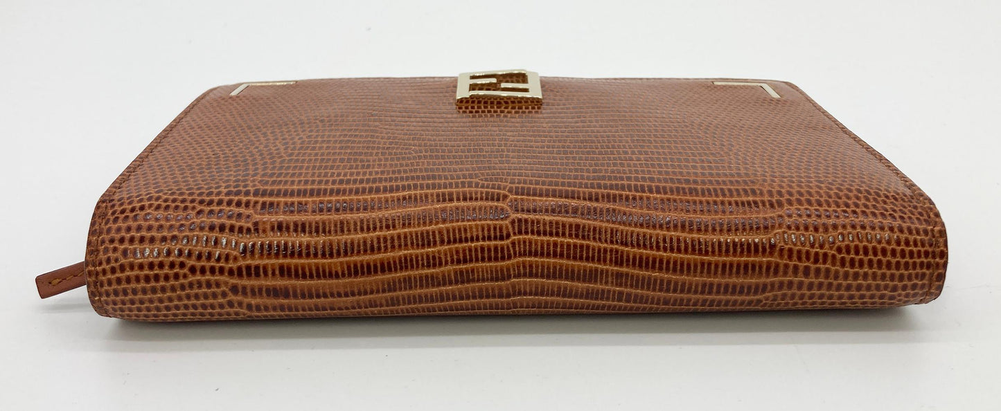 FENDI Tan Lizard Wallet