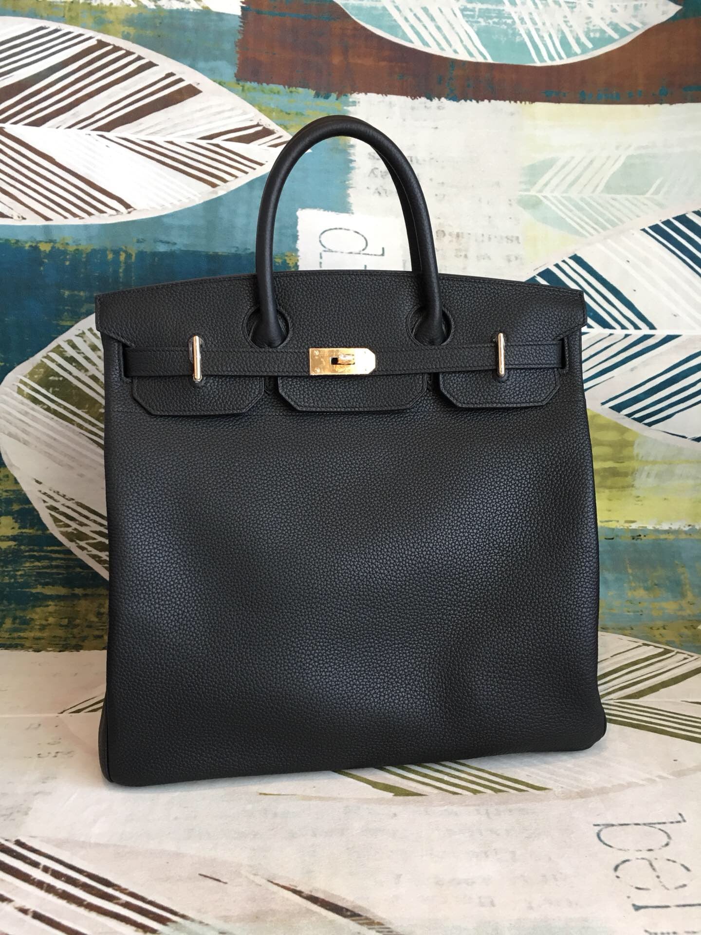 HM Birkin Black For Women Gold Toned Hardware 16.5in/42cm