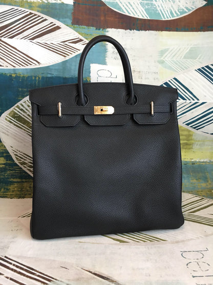HM Birkin Black For Women Gold Toned Hardware 16.5in/42cm