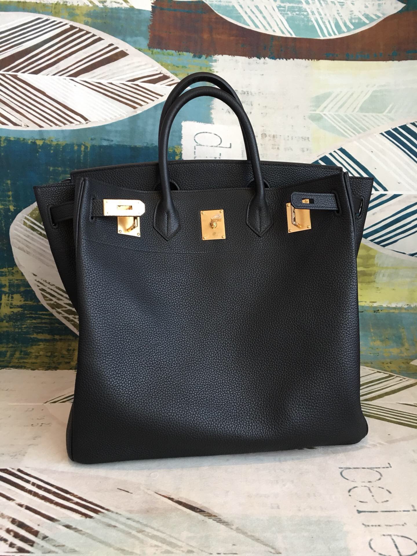 HM Birkin Black For Women Gold Toned Hardware 16.5in/42cm