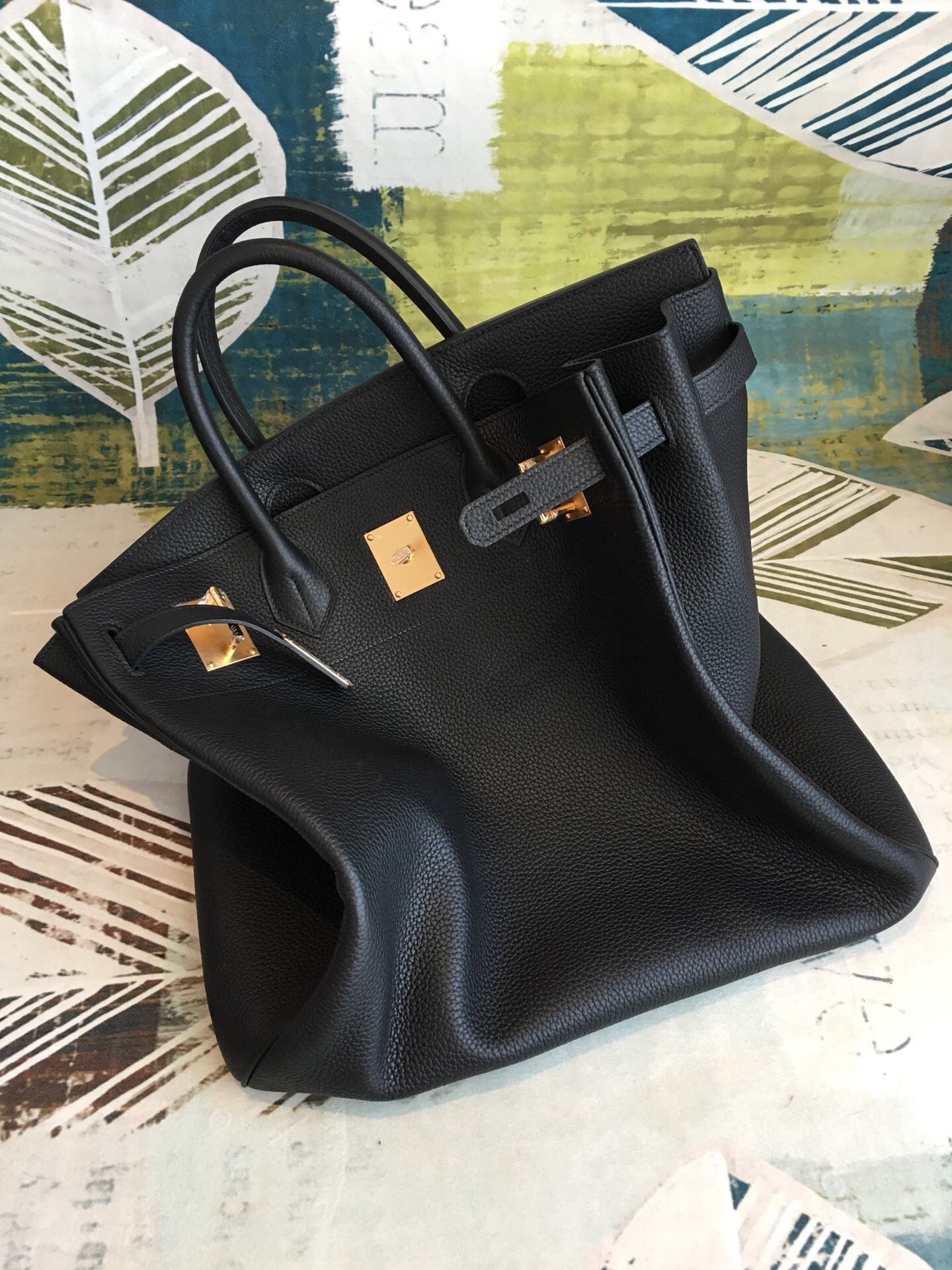 HM Birkin Black For Women Gold Toned Hardware 16.5in/42cm