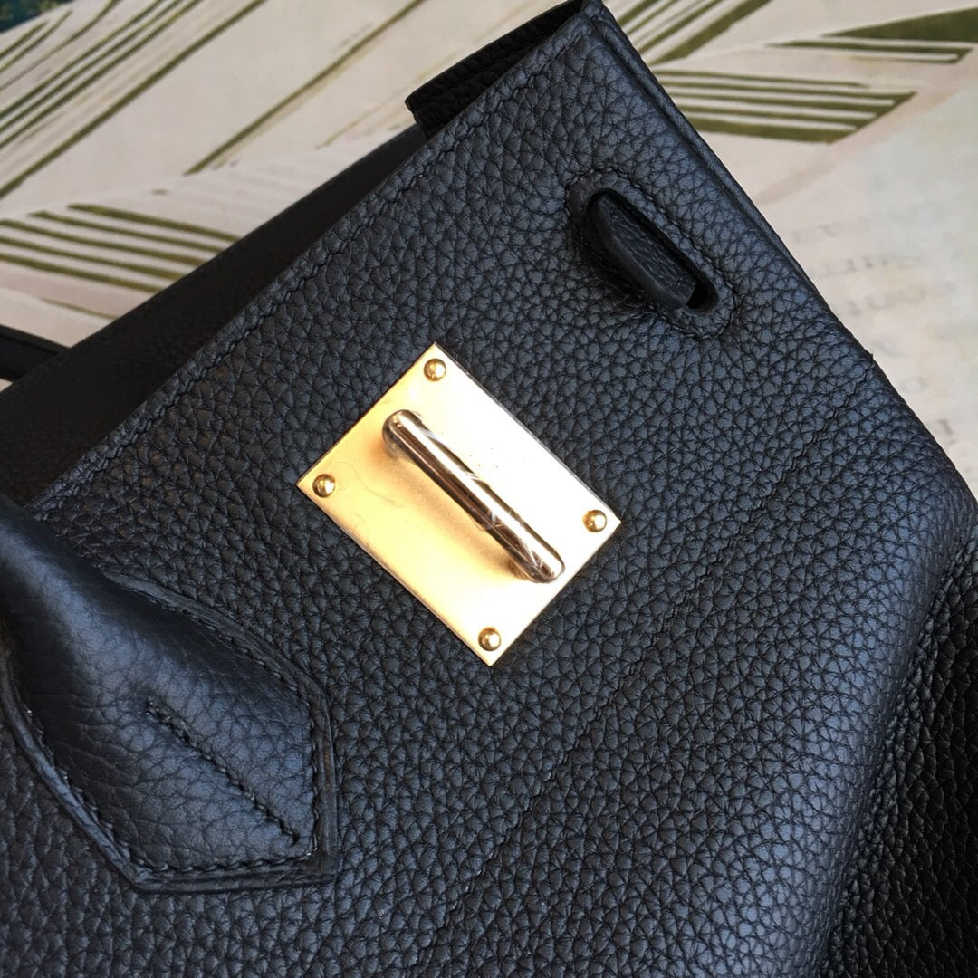 HM Birkin Black For Women Gold Toned Hardware 16.5in/42cm