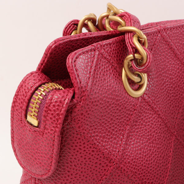 CHANEL Around 2000 Made Caviar Skin Wild Stitch Cc Mark Tote Bag Rose Pink